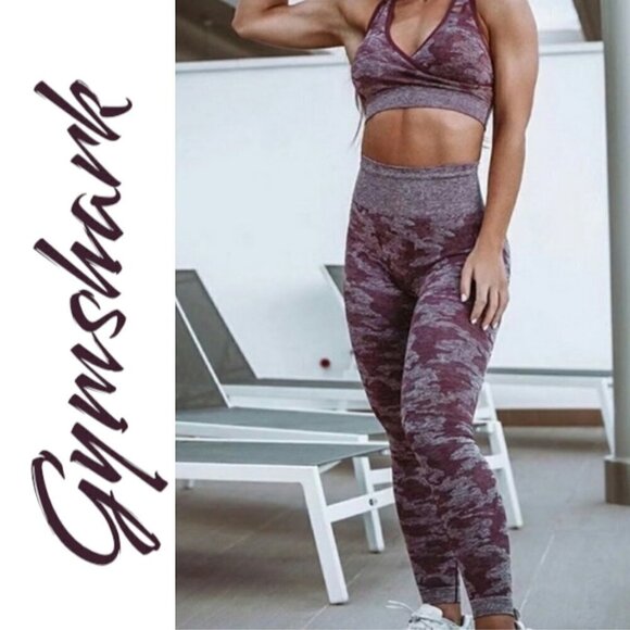 GYMSHARK Adapt Camo Seamless Full Length Leggings Winter Berry, Size Small - Picture 11 of 13